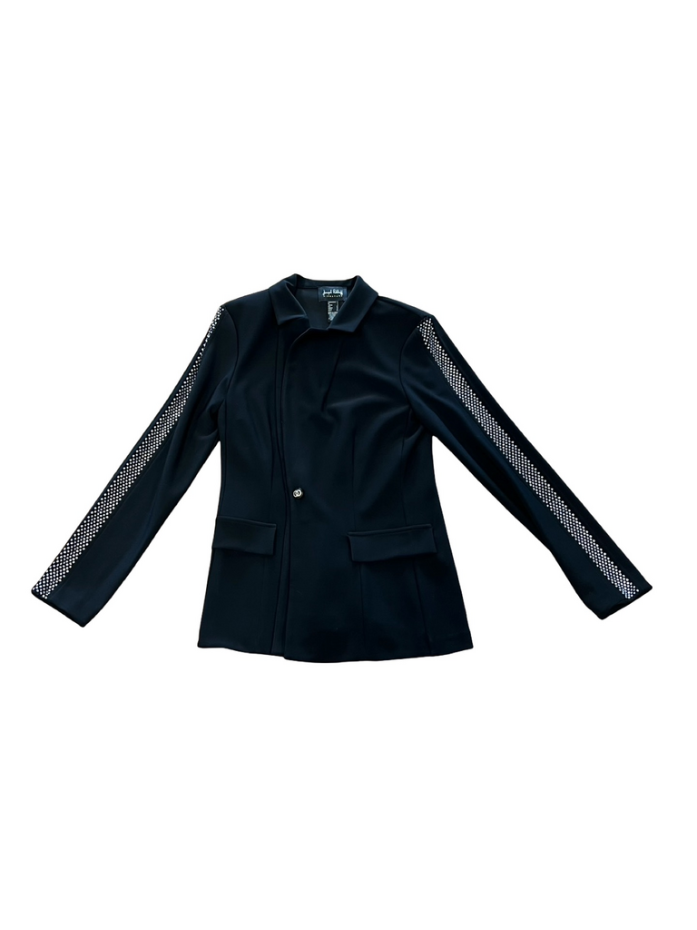 Size 6 Joseph Ribkoff Women's Black Jacket with Rhinestone Accents