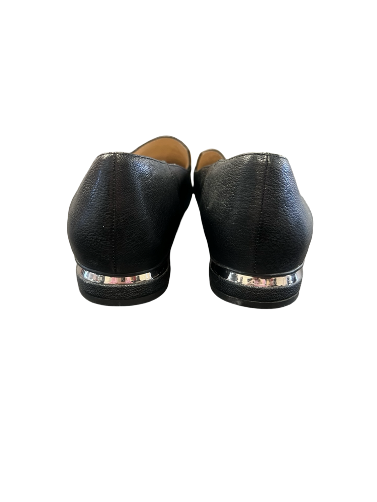 Size 10 Franco Sarto Black Flats with Metallic Accent