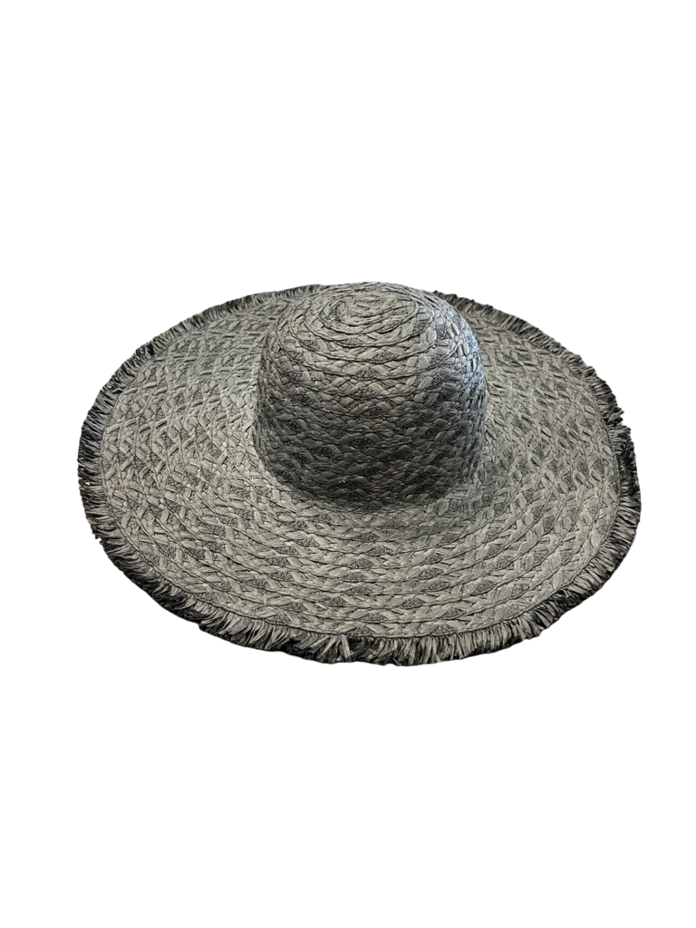Black Wide Brim Straw Hat