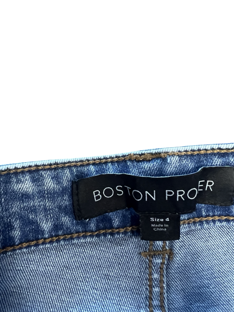 Size 4 Boston Proper Sequin Detailed Denim Flared Pants