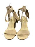 Size 7 Lulus Beige Suede Strappy Heeled Sandals