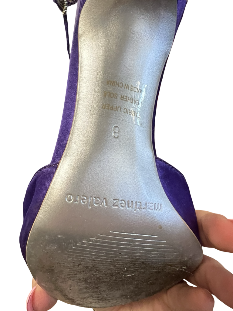 Size 8 Purple High Heels with Bow by Martinez Valero