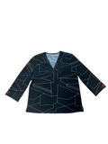 Joseph Ribkoff Black Long Sleeve Top with Geometric Design