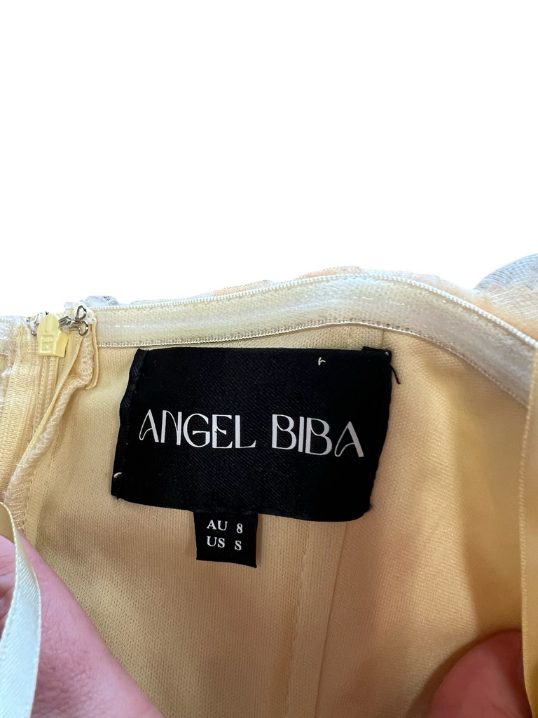 Small Angel Biba Pale Yellow Floral Dress