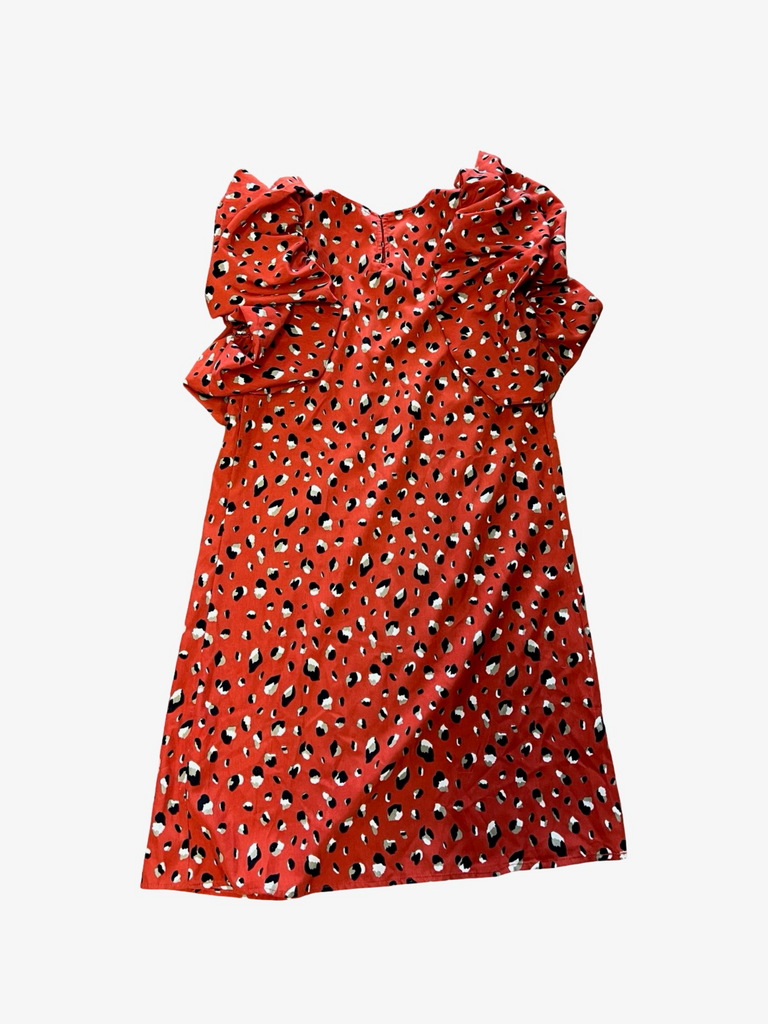Size XS THML Leopard Print Ruffle Dress