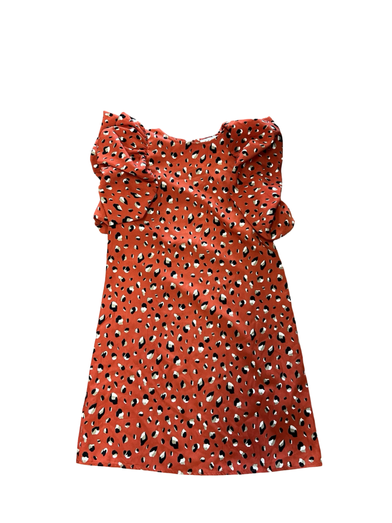 Size XS THML Leopard Print Ruffle Dress