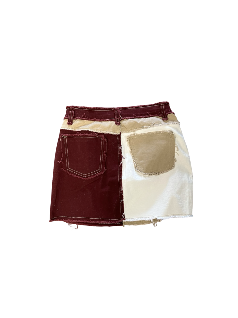 Medium Patchwork Denim Mini Skirt