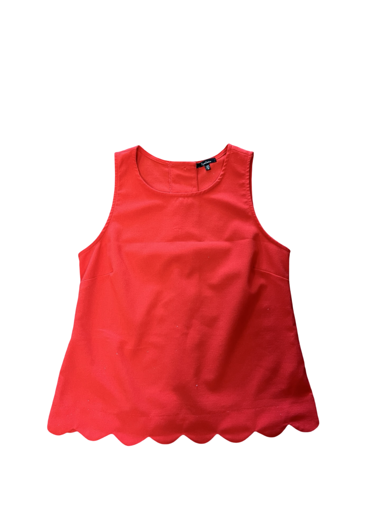 Medium Montreau Red Scalloped Tank Top