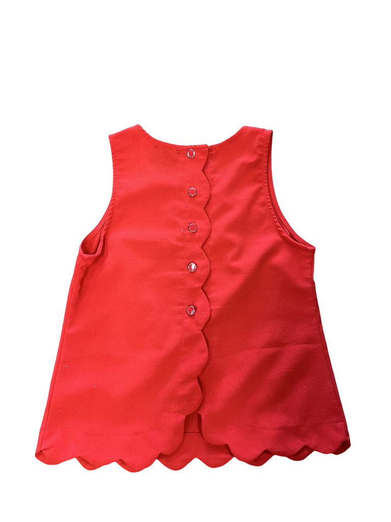 Medium Montreau Red Scalloped Tank Top