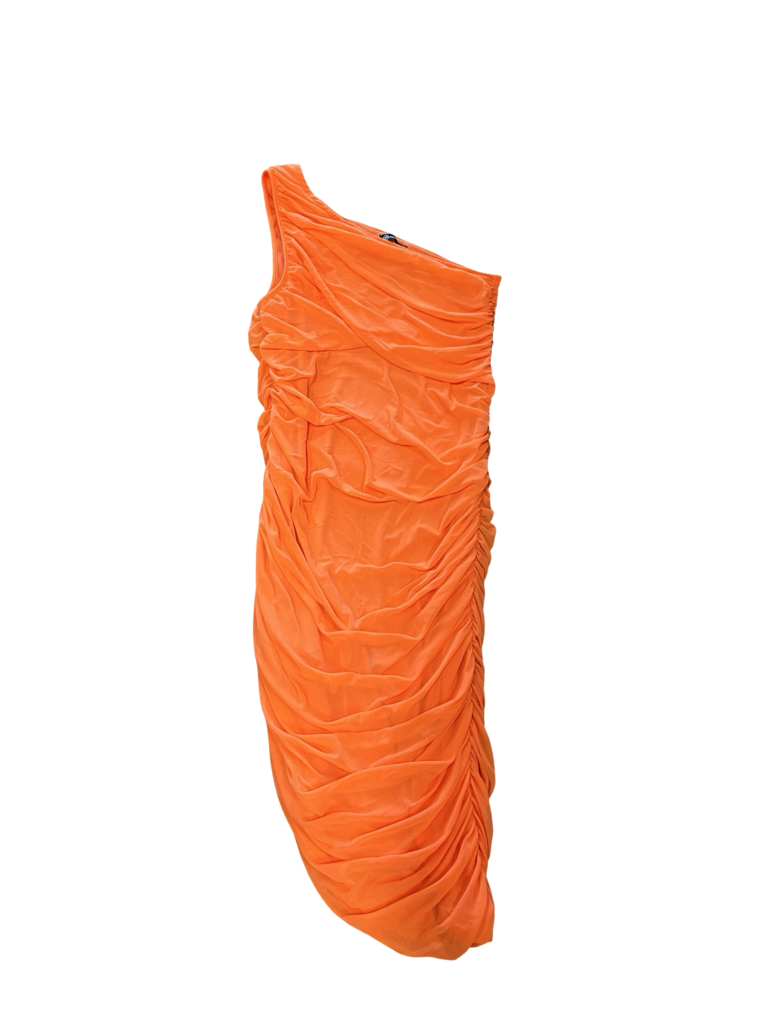 Medium PrettyGarden Orange One-Shoulder Ruched Dress