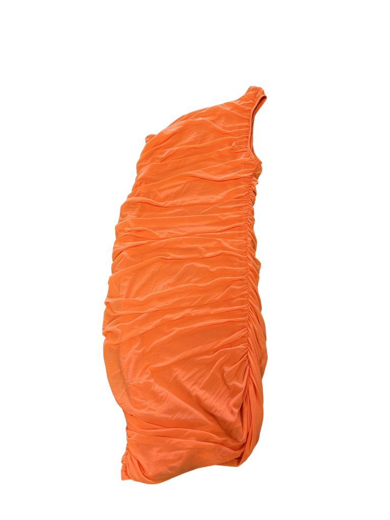 Medium PrettyGarden Orange One-Shoulder Ruched Dress