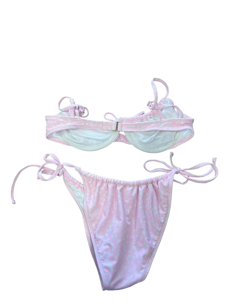 Large Women’s Pink Polka Dot Bikini Set