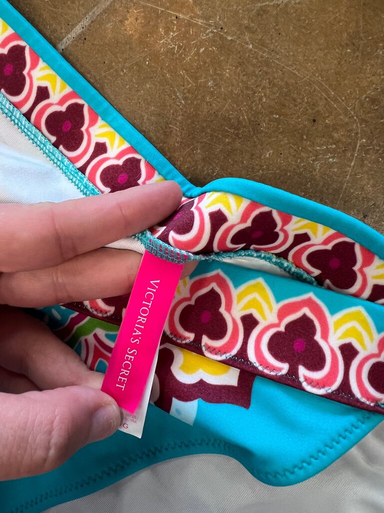 Large Victoria's Secret Turquoise Floral Bikini Set