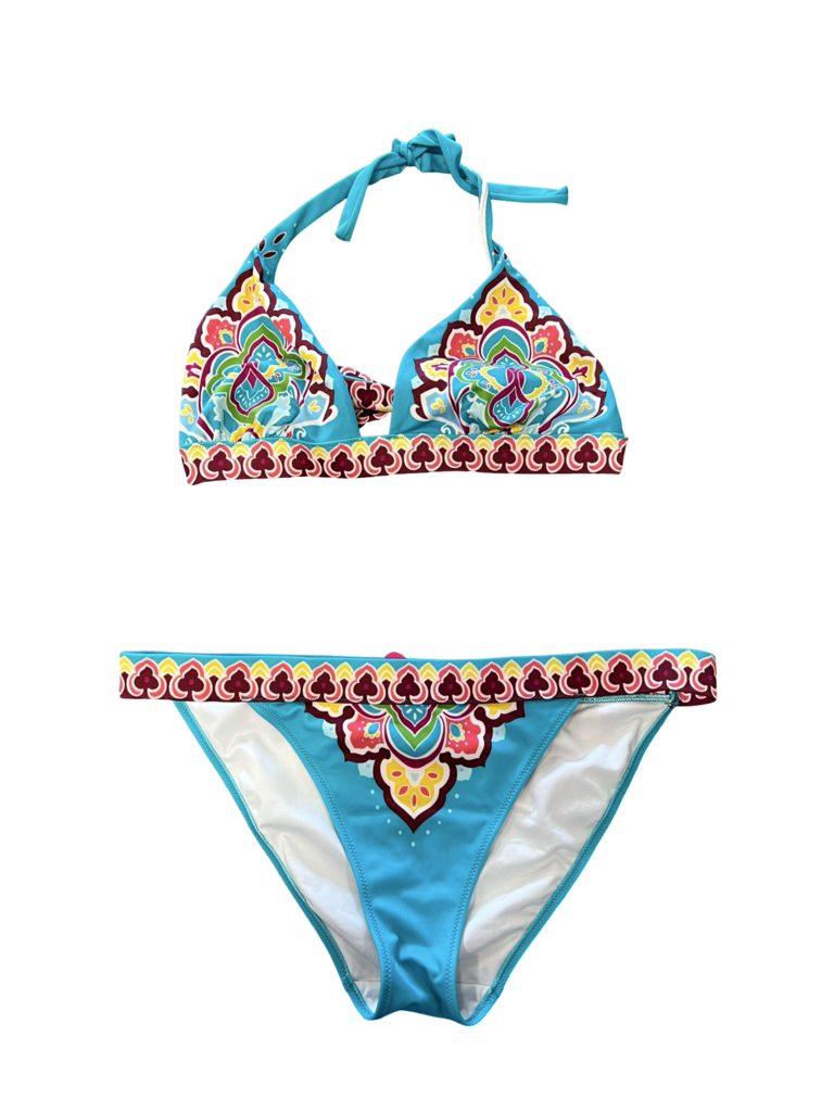 Large Victoria's Secret Turquoise Floral Bikini Set
