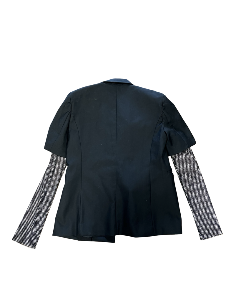 Medium Kate Hewko Black Blazer with Mesh Sleeves