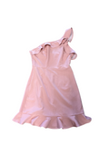 Medium One-Shoulder Pink Dress with Ruffle