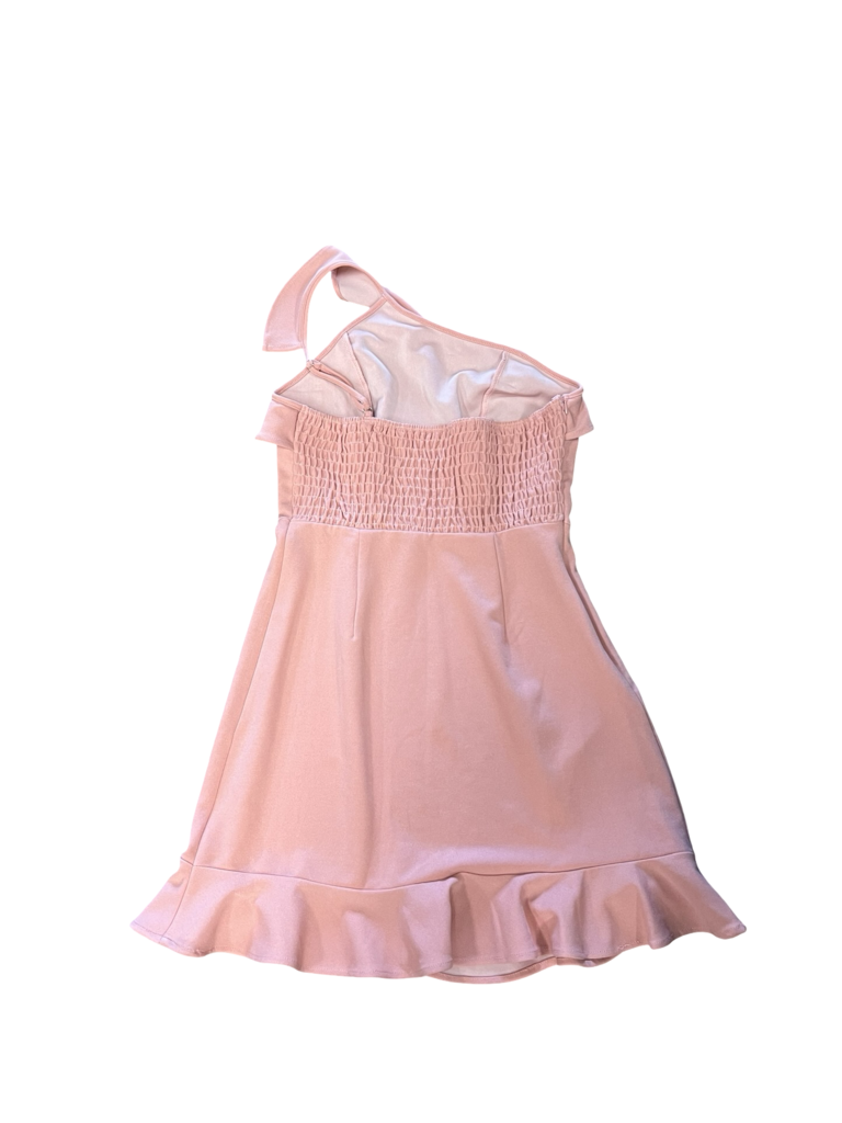 Medium One-Shoulder Pink Dress with Ruffle