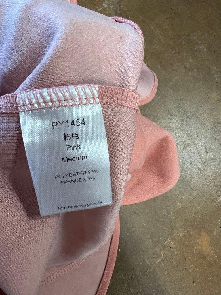 Medium One-Shoulder Pink Dress with Ruffle