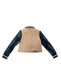 Medium Dolce Cabo Stylish Cropped Blazer with Leather Sleeves