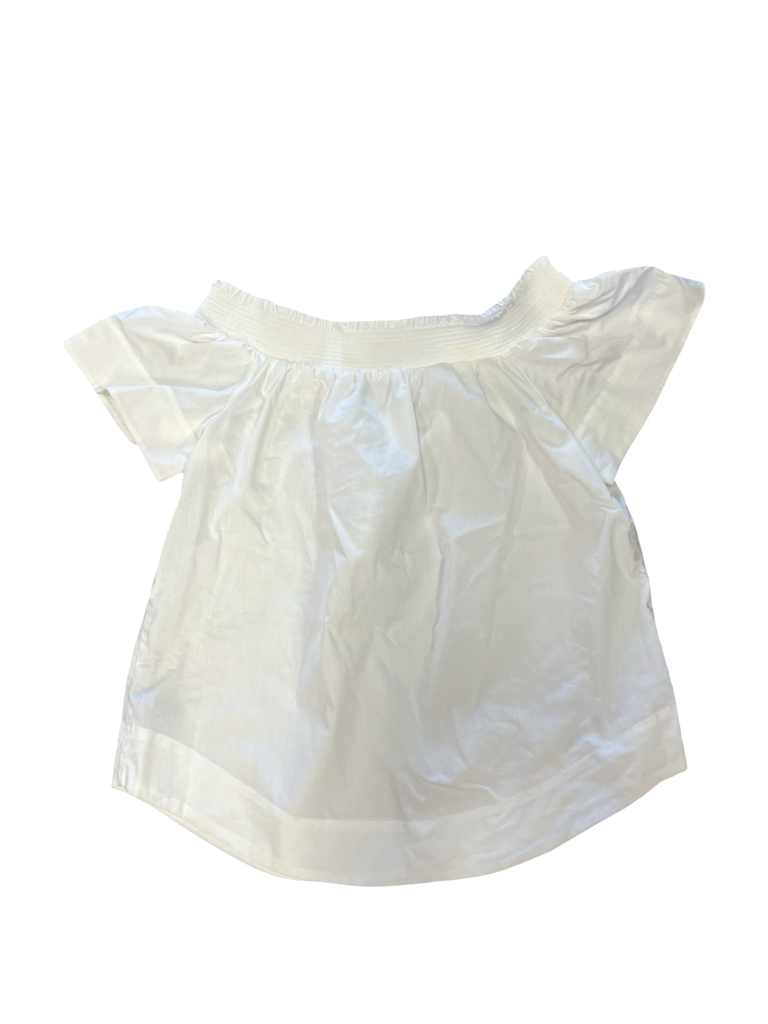 Medium Marled White Off-Shoulder Top