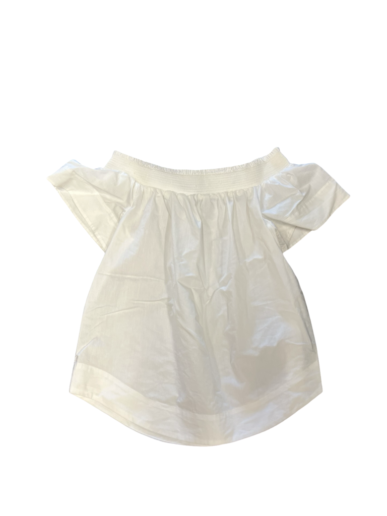Medium Marled White Off-Shoulder Top