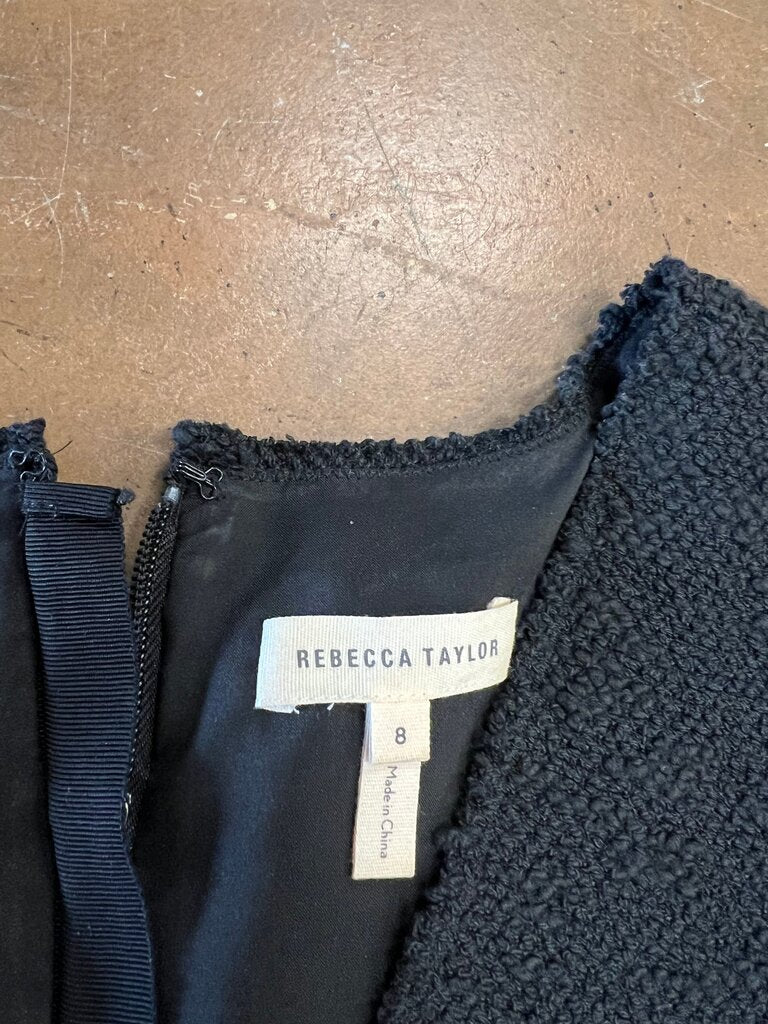Size 8 Rebecca Taylor Pleated Black Dress
