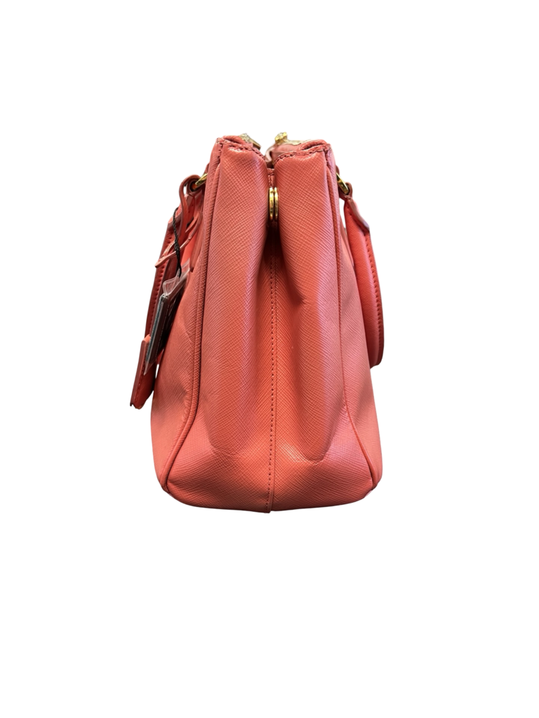 Prada Coral Saffiano Leather Handbag