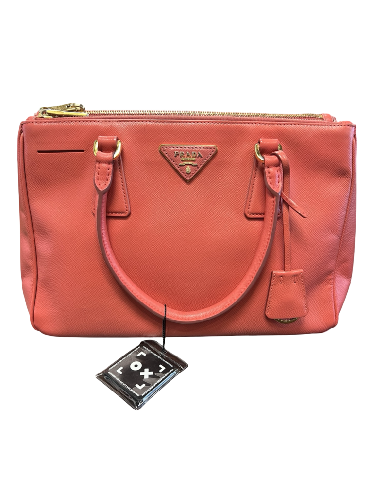 Prada Coral Saffiano Leather Handbag