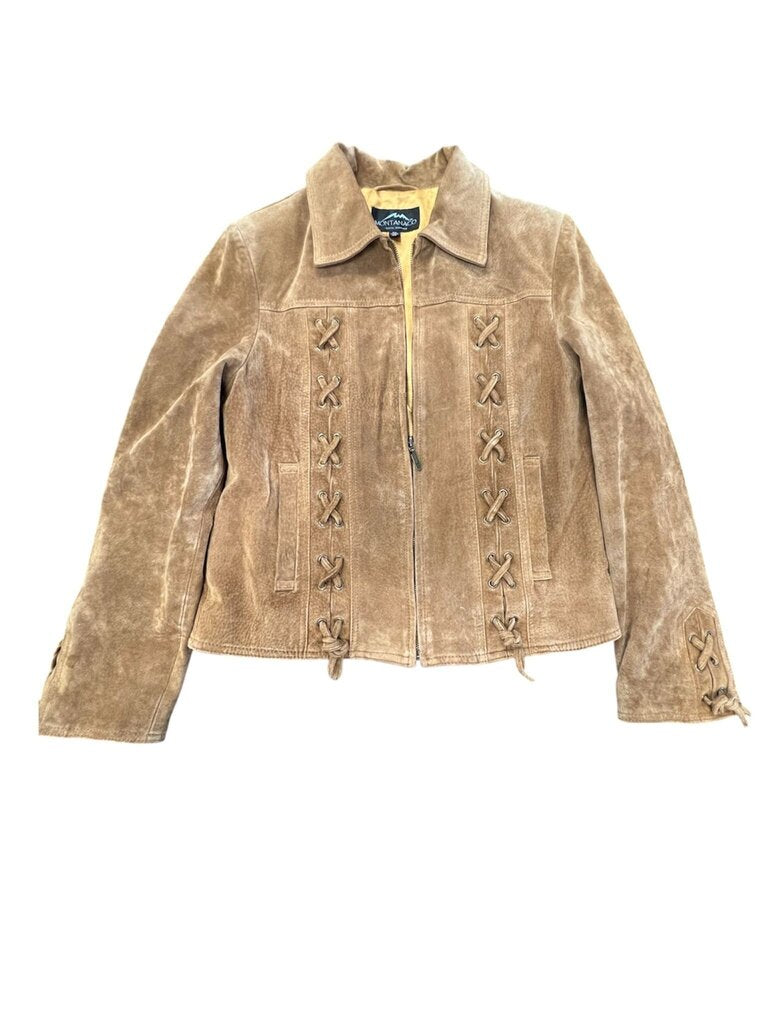 Size XS- Montanaco Women's Brown Suede Jacket