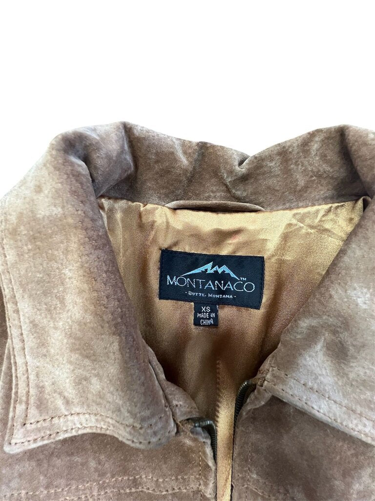 Size XS- Montanaco Women's Brown Suede Jacket