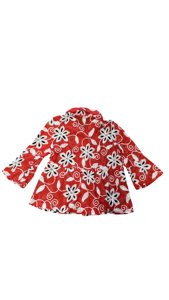 Medium Floral Pattern Red Shirt