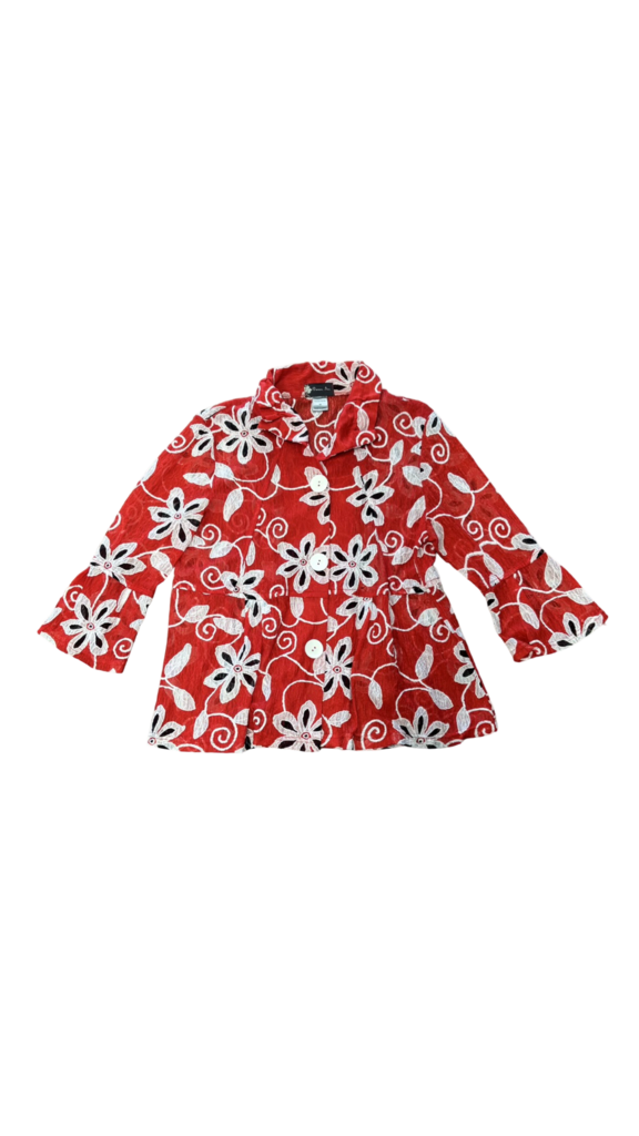 Medium Floral Pattern Red Shirt