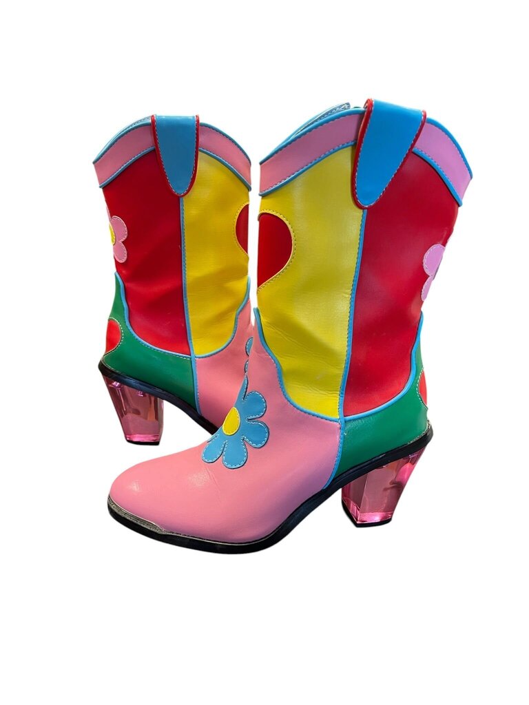 Size 6 Dolls Kill Colorful Floral Print High Heel Boots