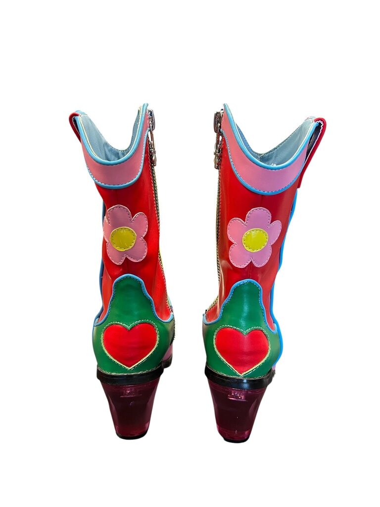 Size 6 Dolls Kill Colorful Floral Print High Heel Boots