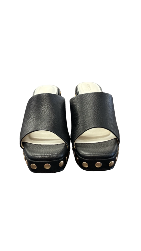 Size 8 Oasis Society Black Platform Slide Sandals