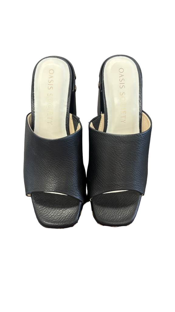 Size 8 Oasis Society Black Platform Slide Sandals