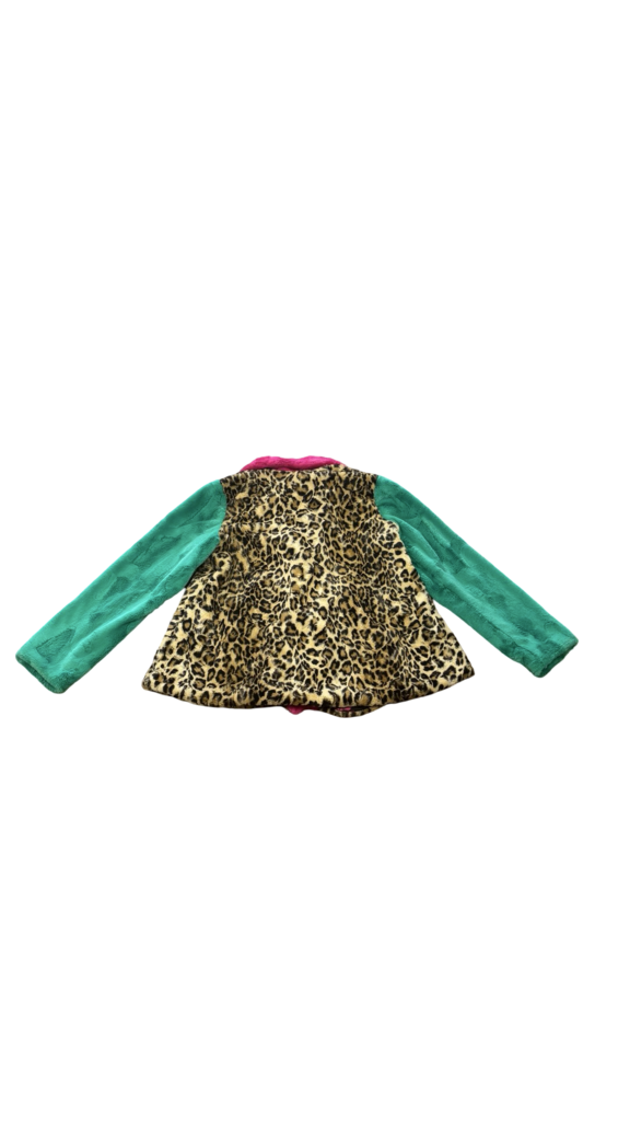 Small Ivy Jane Leopard Print Jacket with Green Sleeves