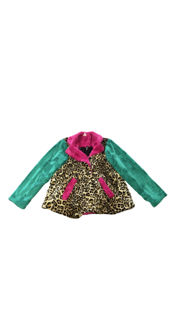 Small Ivy Jane Leopard Print Jacket with Green Sleeves