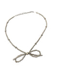 Small Vintage Silver Choker Bow Necklace