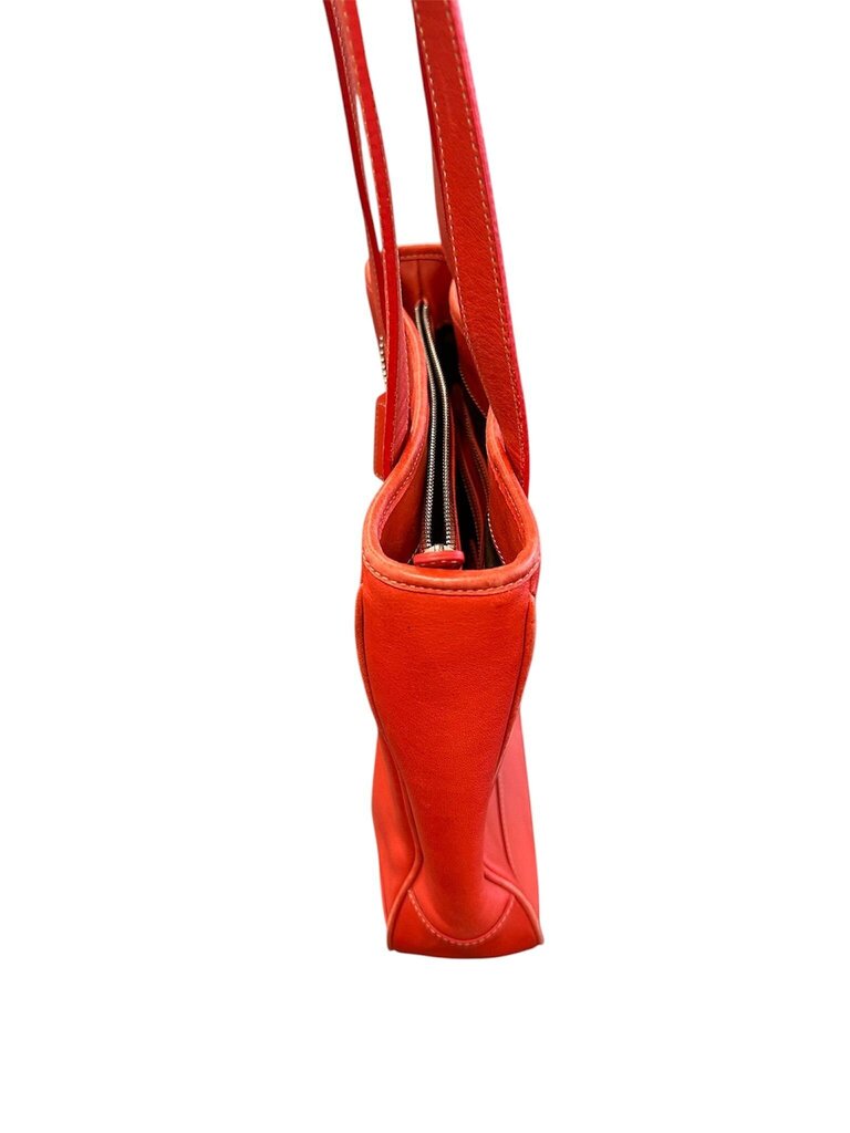 Coach Red Leather Tote Bag