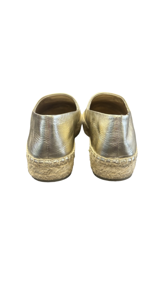 Size 7.5 Tory Burch Gold Espadrille Slip-On Shoes