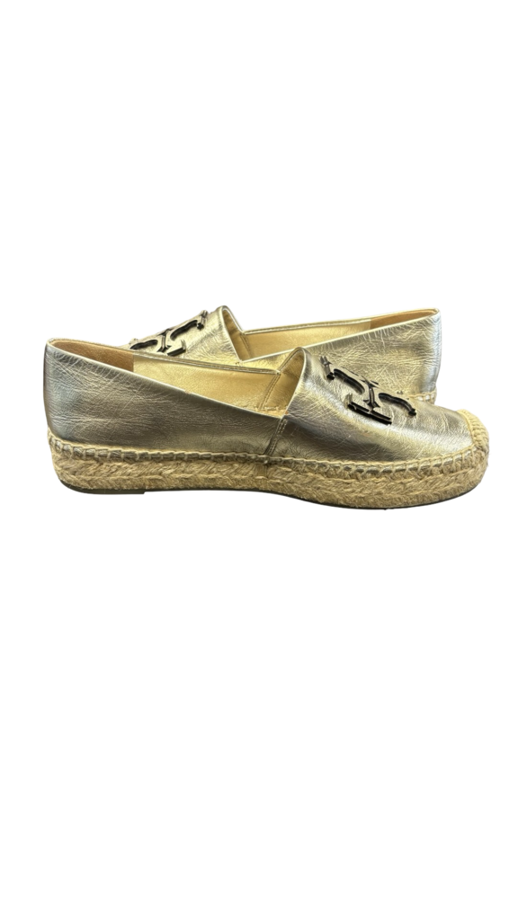 Size 7.5 Tory Burch Gold Espadrille Slip-On Shoes