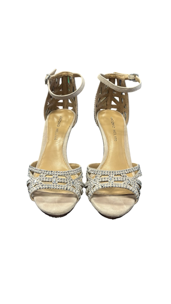 Size 8 Antonio Melani Silver Embellished Heels