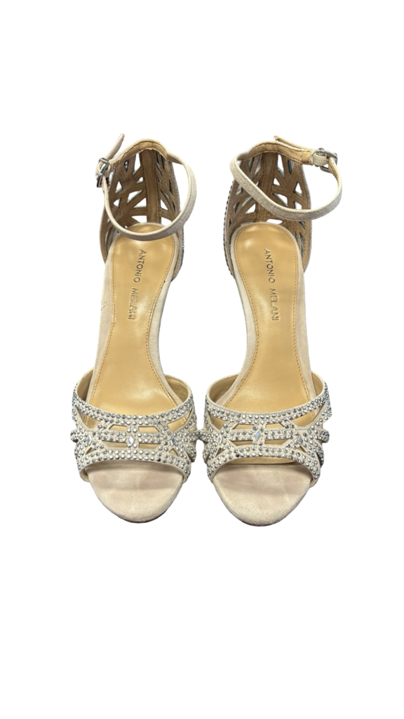 Size 8 Antonio Melani Silver Embellished Heels