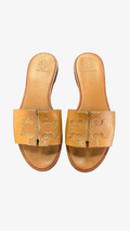 Size 9 Tory Burch Brown Leather Slip-On Sandals