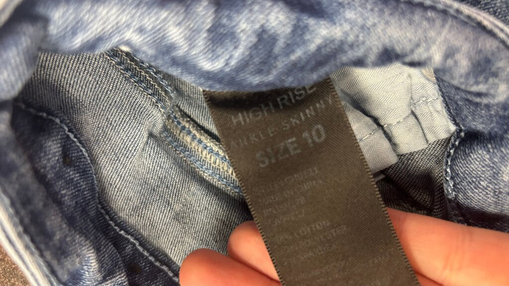 Size 10 Copper Hash High Rise Ankle Skinny Jeans