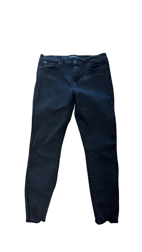 Size 30 7 For All Mankind Black Denim Skinny Jeans