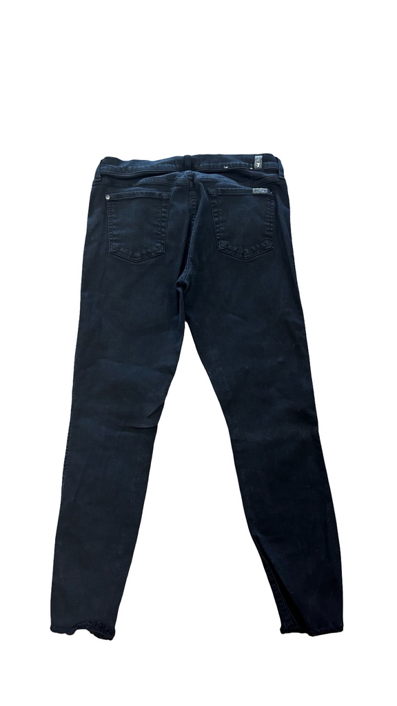 Size 30 7 For All Mankind Black Denim Skinny Jeans
