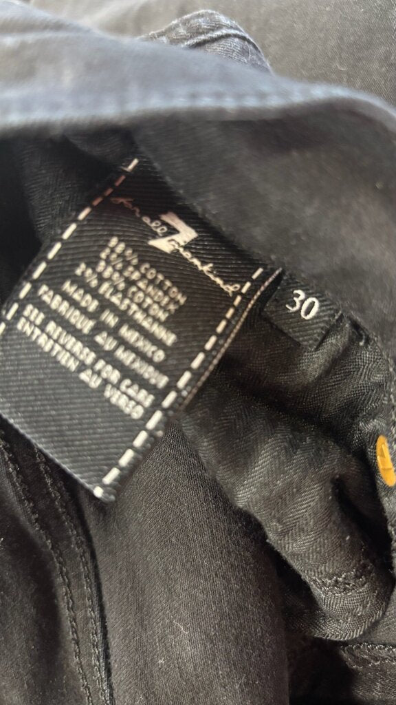 Size 30 7 For All Mankind Black Denim Skinny Jeans