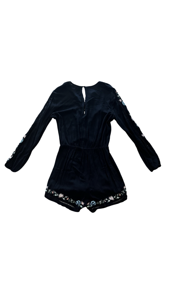 Medium Kendall & Kylie Black Embroidered Romper